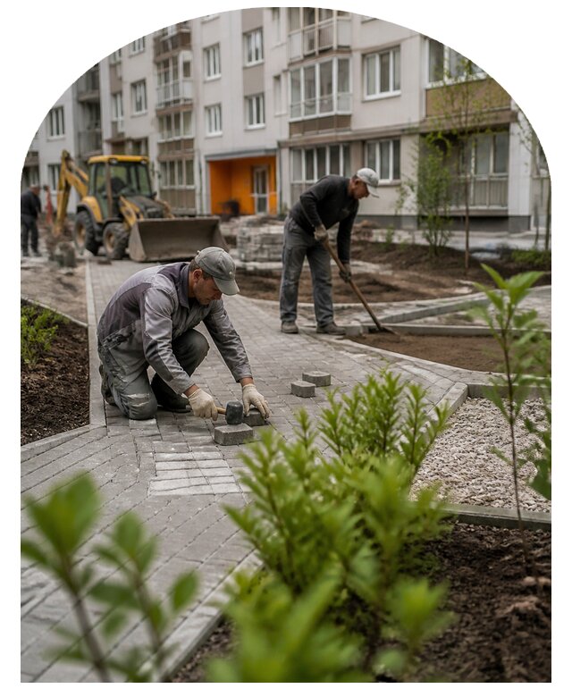 Благоустройство двора многоквартирного дома в Копейске